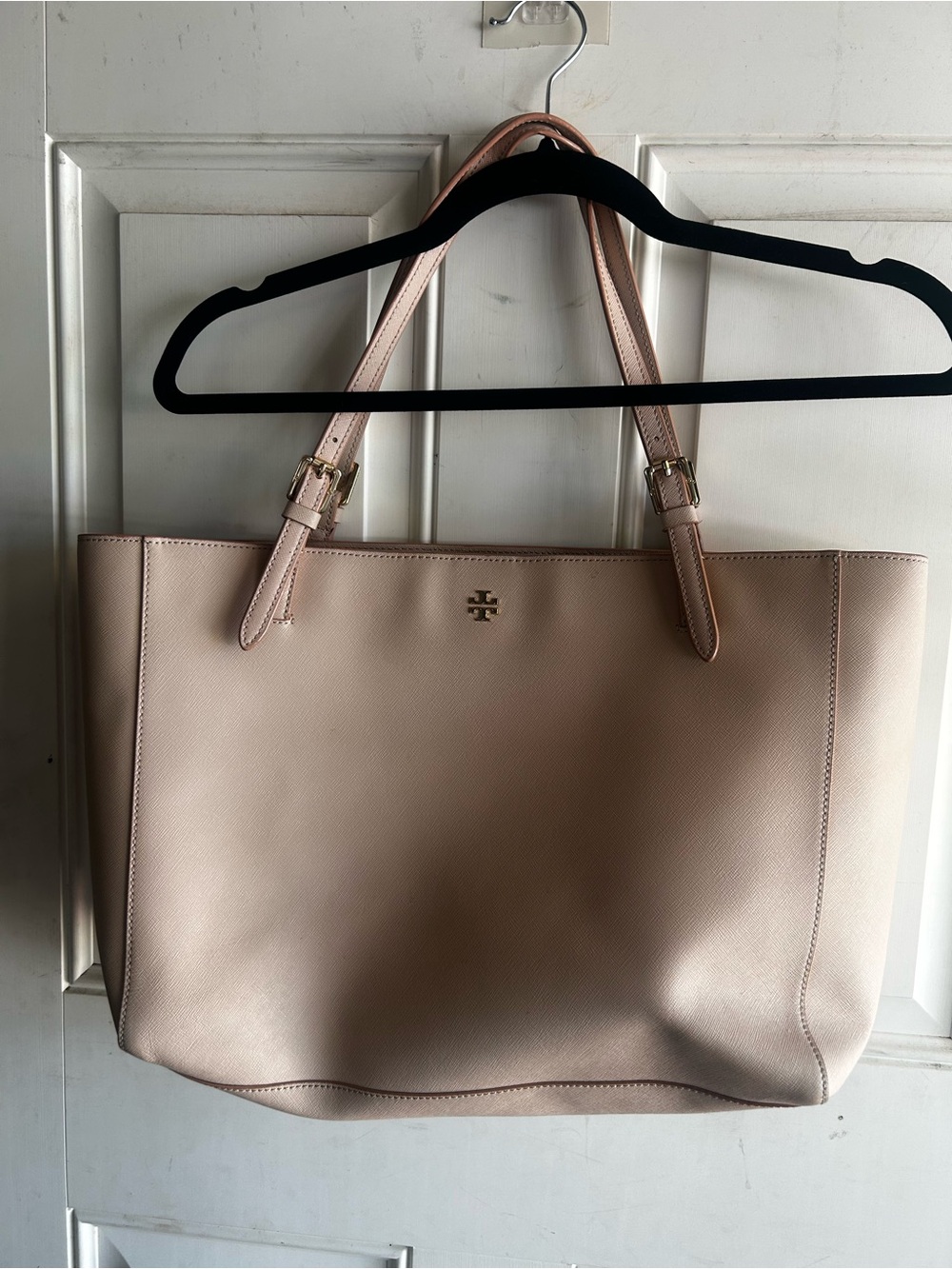 Tory Burch Blush Leather Tote with Gold Hardware